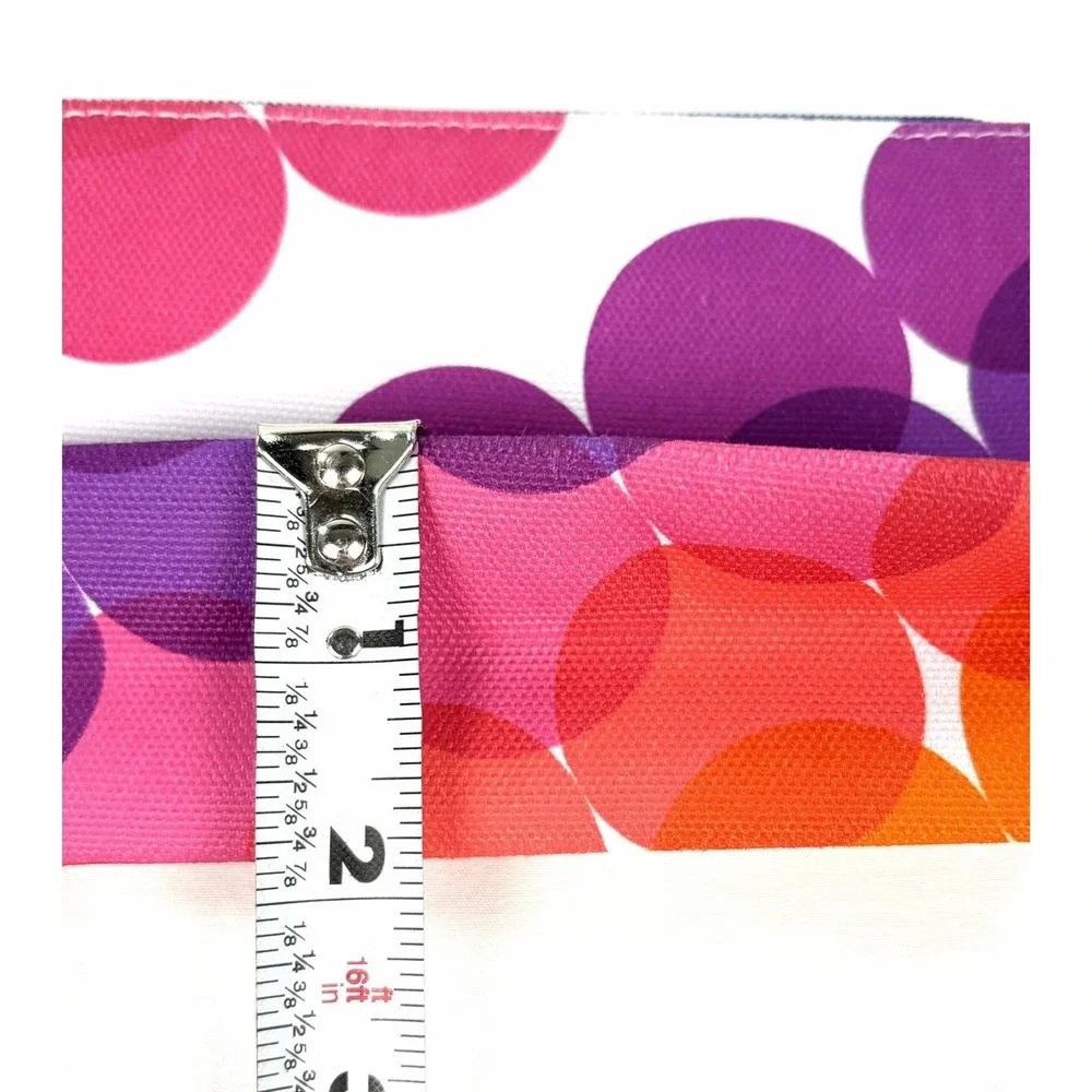 New Kapitza x Clinique Cosmetic Makeup Bag Pouch Geometric Circles Colorful Zip